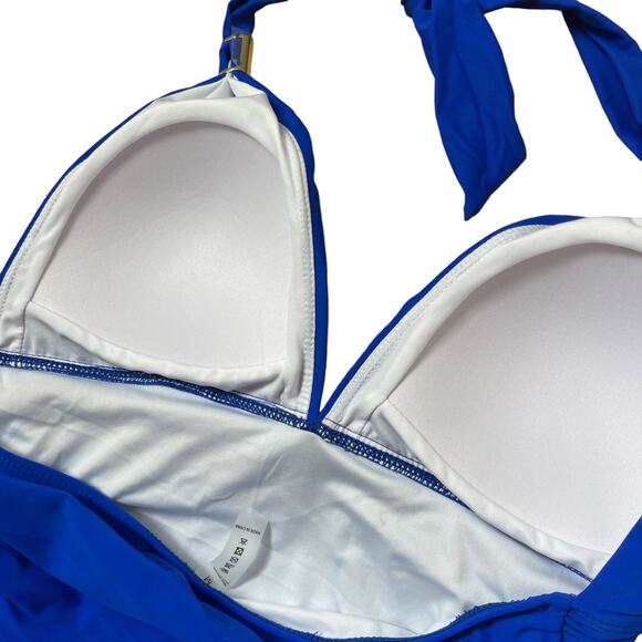 Women’s One Piece Swimsuit Halter Tie back Cobalt Blue Size Medium - Picture 4 of 5